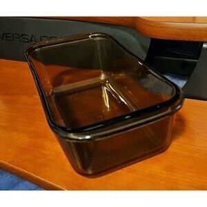 Pyrex Amber Brown Glass 1.5 QT Casserole Dish Bread Loaf Pan #213 8.5x4.5x2.5